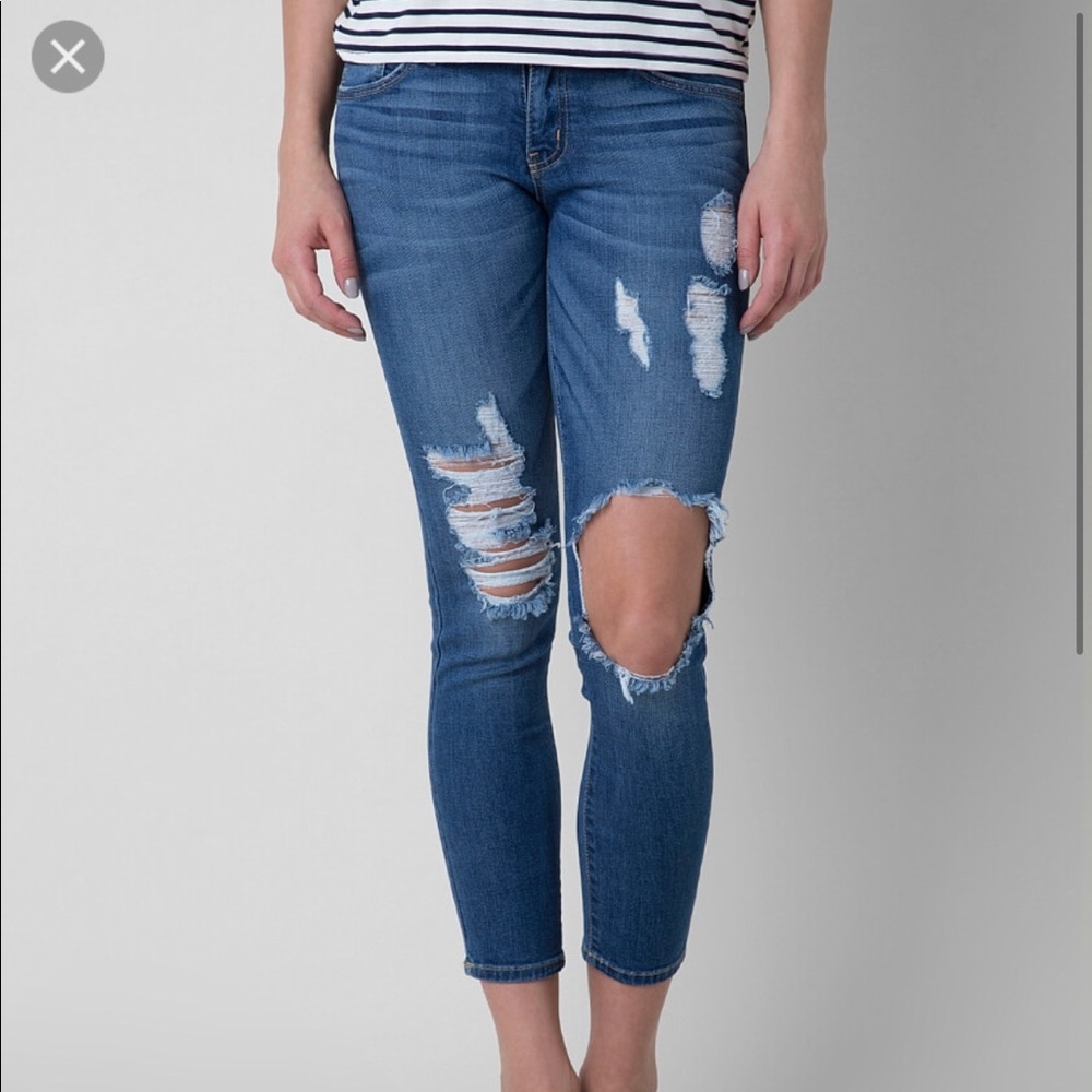 Flying monkey ripped distressed denim jeans